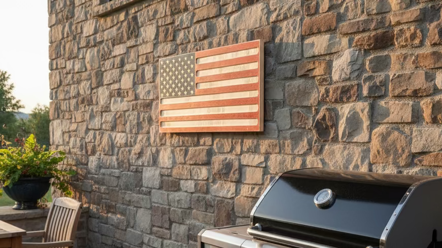 Rustic Wood Flag 11x22 – Patriotic & Monochrome Styles
