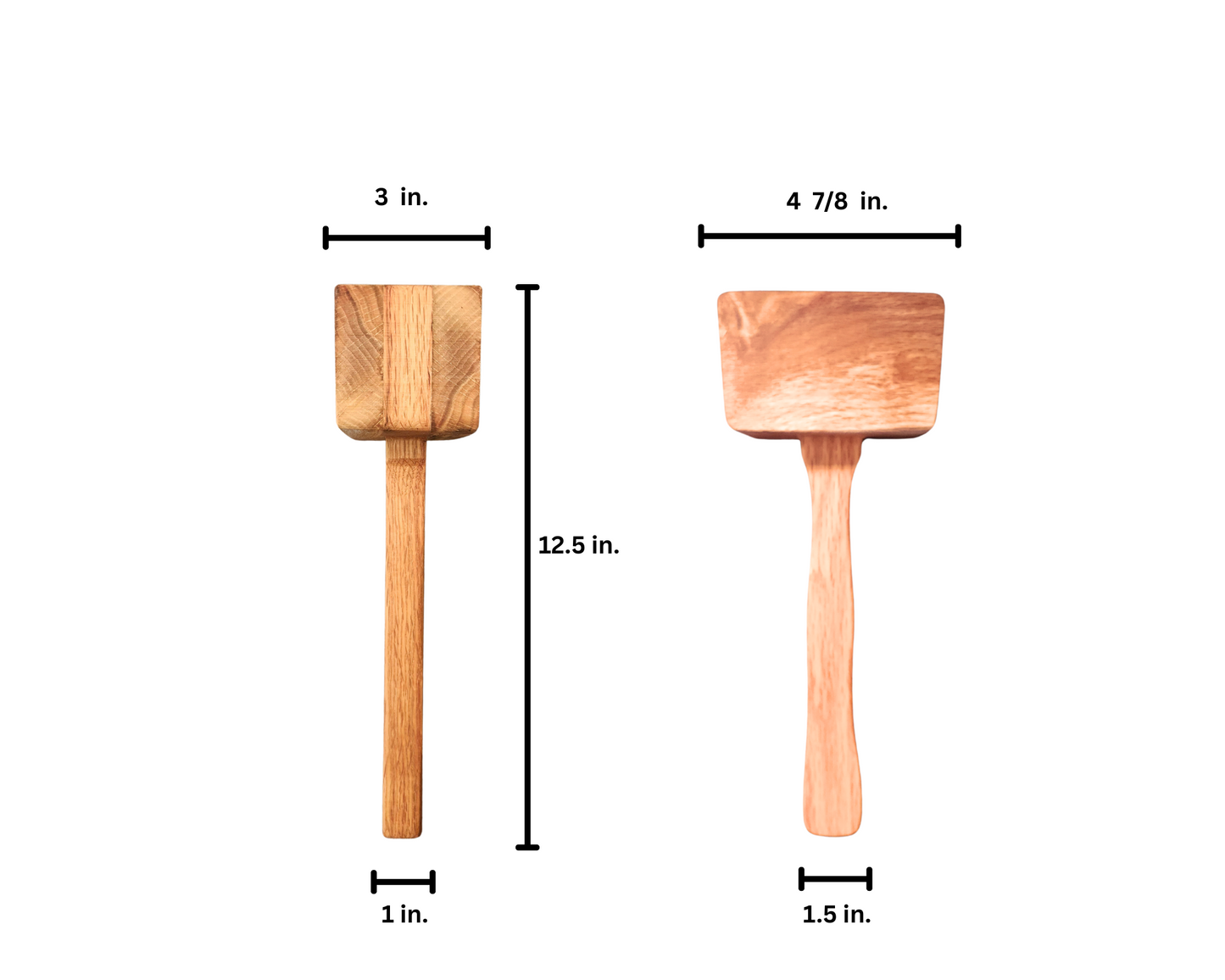 Rustic Wooden Kitchen Mallet, Oak Handle, Choose Padauk or Oak Accent, Handmade Cooking Tool, Meat Tenderizer, Herb Garlic Nut Crusher