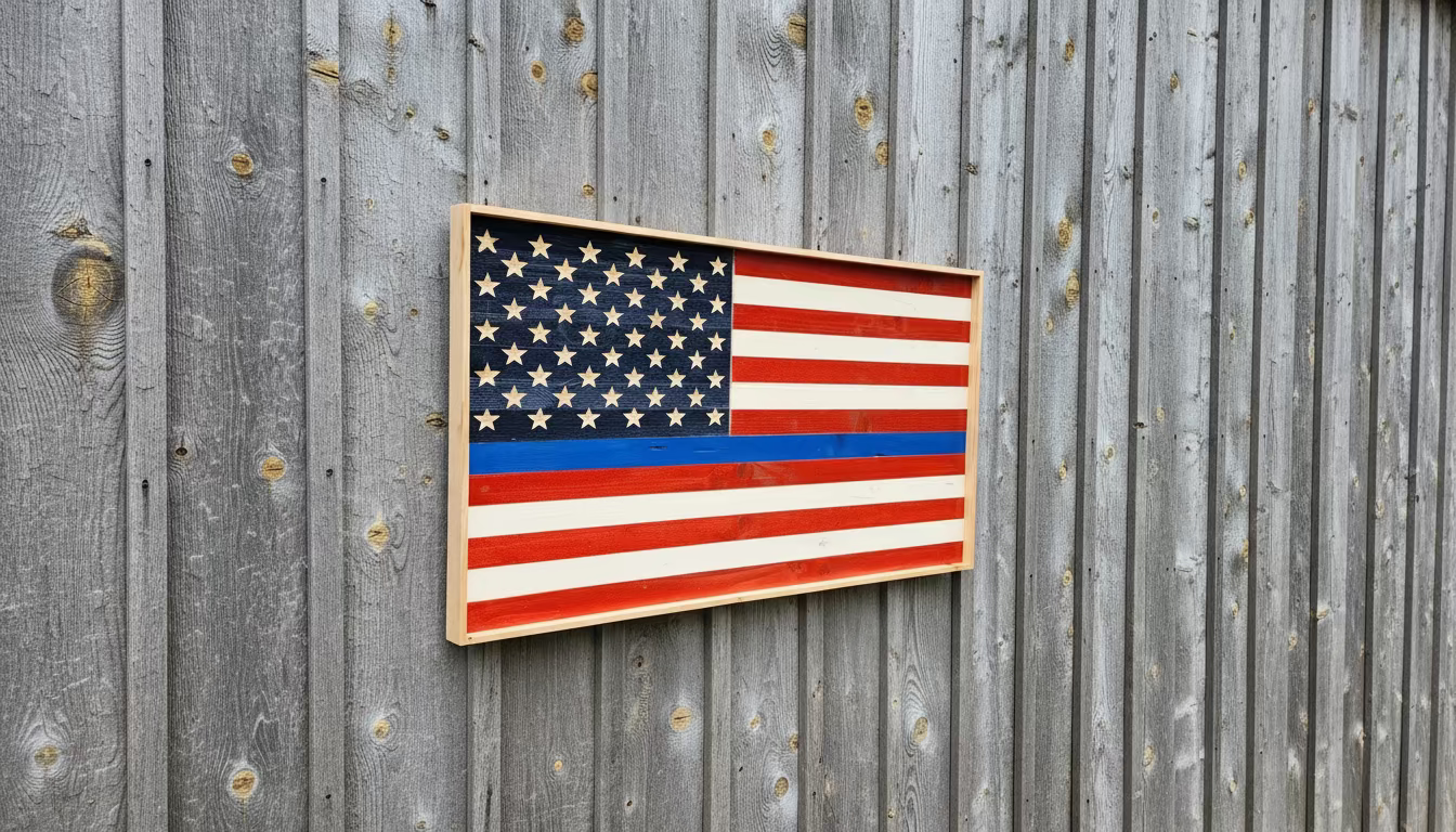 Thin Blue Line Tribute Flags – Rustic Red/White/Blue & Black/Blue Styles