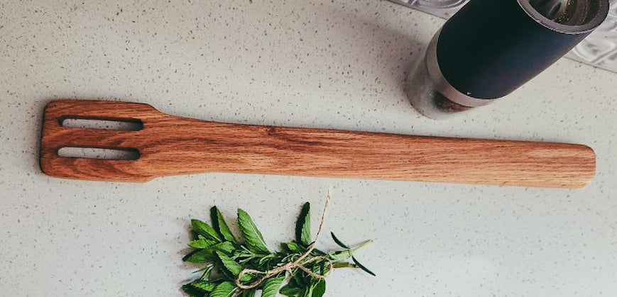 Handmade Large Wooden Kitchen Spoon, Oversized Oak Instant Pot Spoon, Jumbo Oak Wooden Stirring Spoon, Long Brown Slotted Stirring Spoon