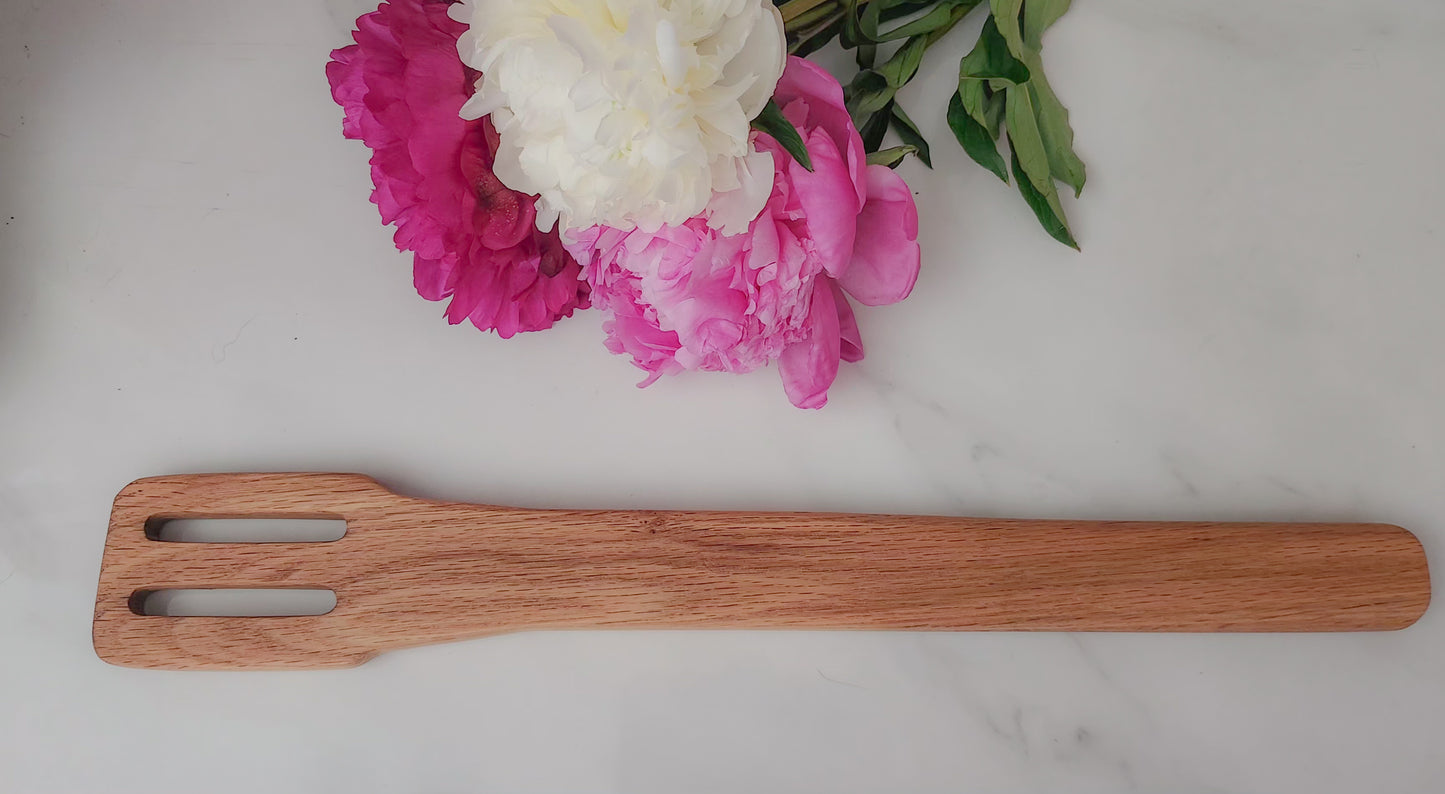 Handmade Large Wooden Kitchen Spoon, Oversized Oak Instant Pot Spoon, Jumbo Oak Wooden Stirring Spoon, Long Brown Slotted Stirring Spoon