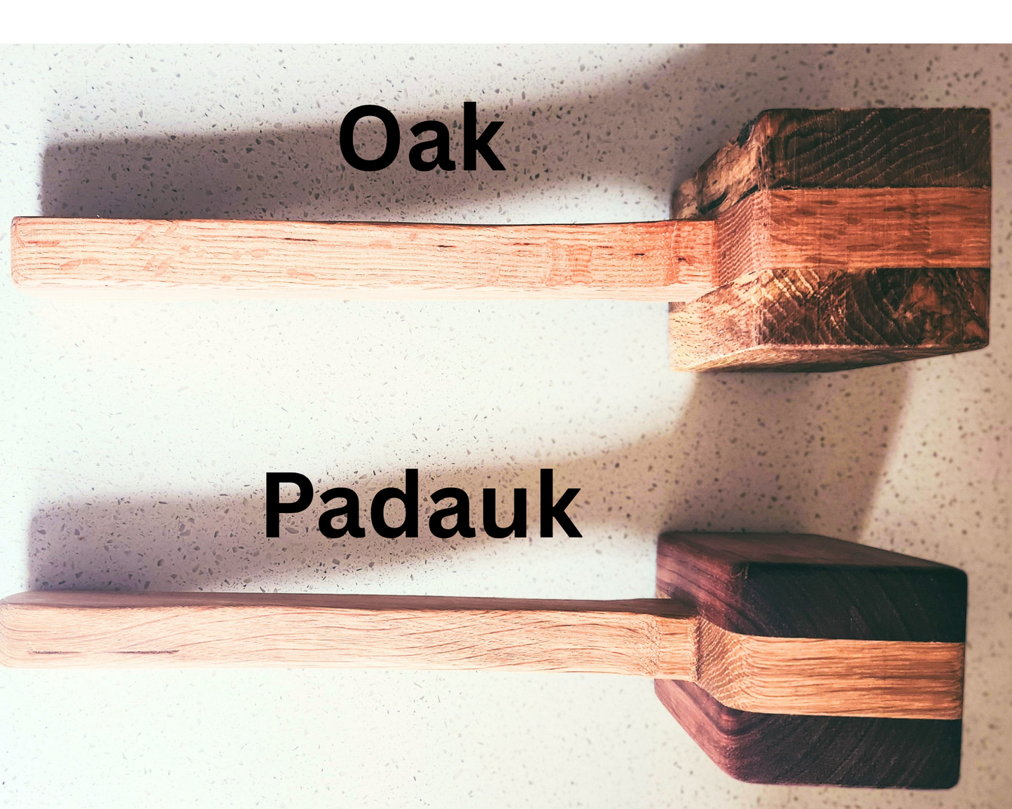 Rustic Wooden Kitchen Mallet, Oak Handle, Choose Padauk or Oak Accent, Handmade Cooking Tool, Meat Tenderizer, Herb Garlic Nut Crusher