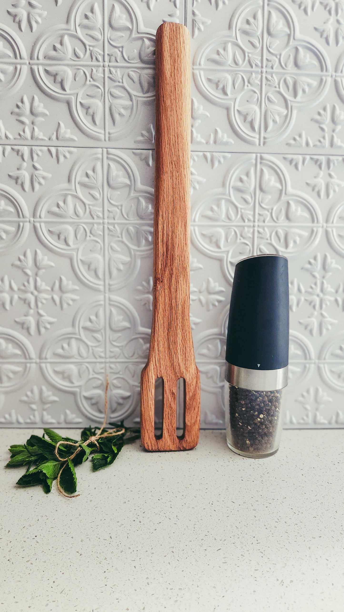 Handmade Large Wooden Kitchen Spoon, Oversized Oak Instant Pot Spoon, Jumbo Oak Wooden Stirring Spoon, Long Brown Slotted Stirring Spoon