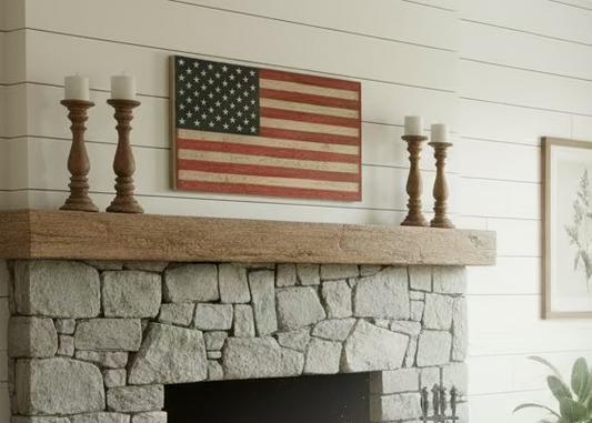 Rustic Wood Flag 11x22 – Patriotic & Monochrome Styles