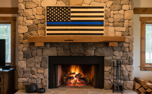 Thin Blue Line Tribute Flags – Rustic Red/White/Blue & Black/Blue Styles