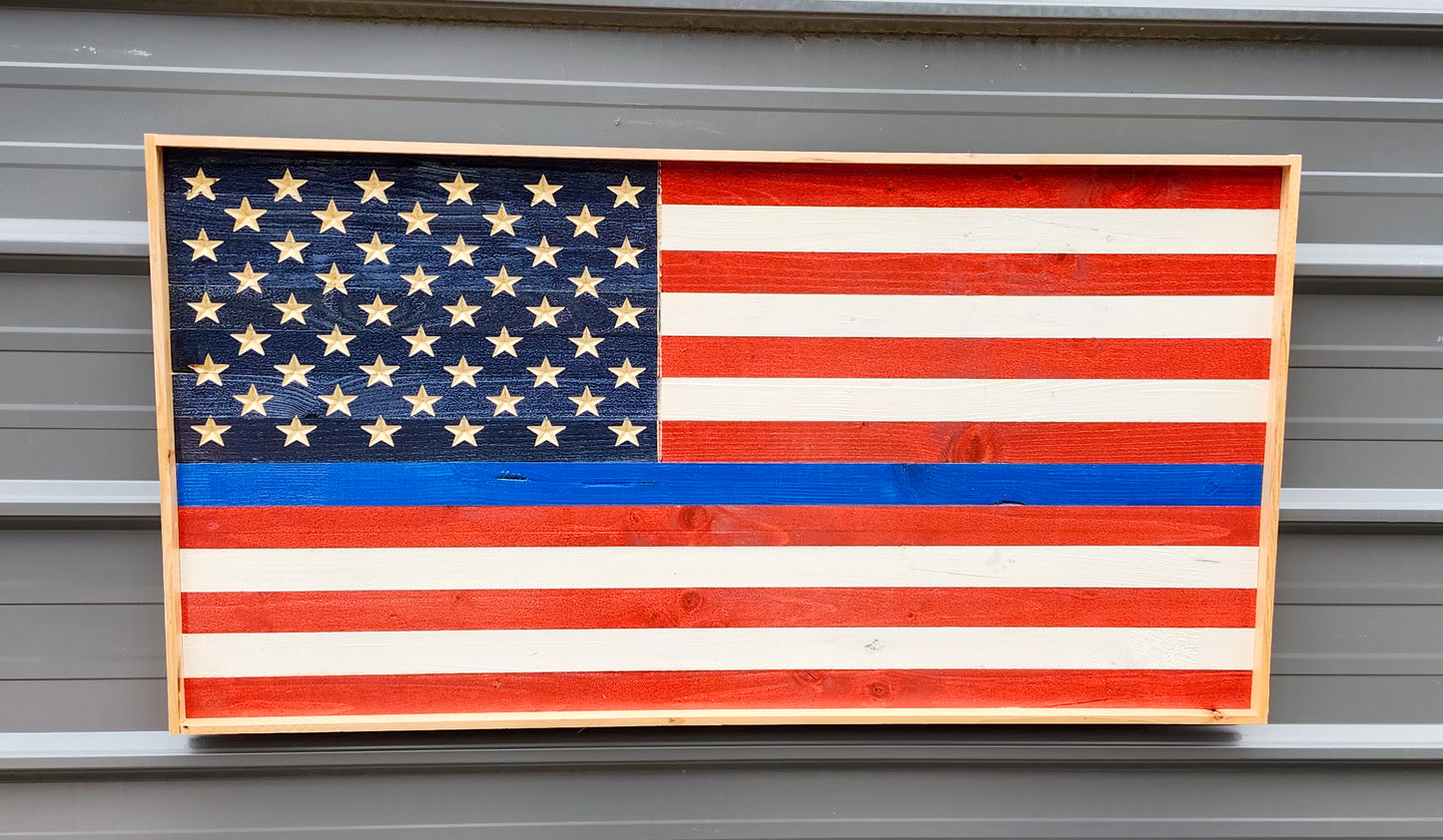 Thin Blue Line Tribute Flags – Rustic Red/White/Blue & Black/Blue Styles